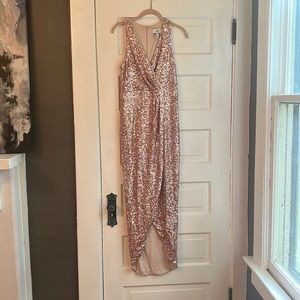 Belle by Badgley Mischka Gold Sequin Dress